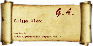 Gulya Alex névjegykártya